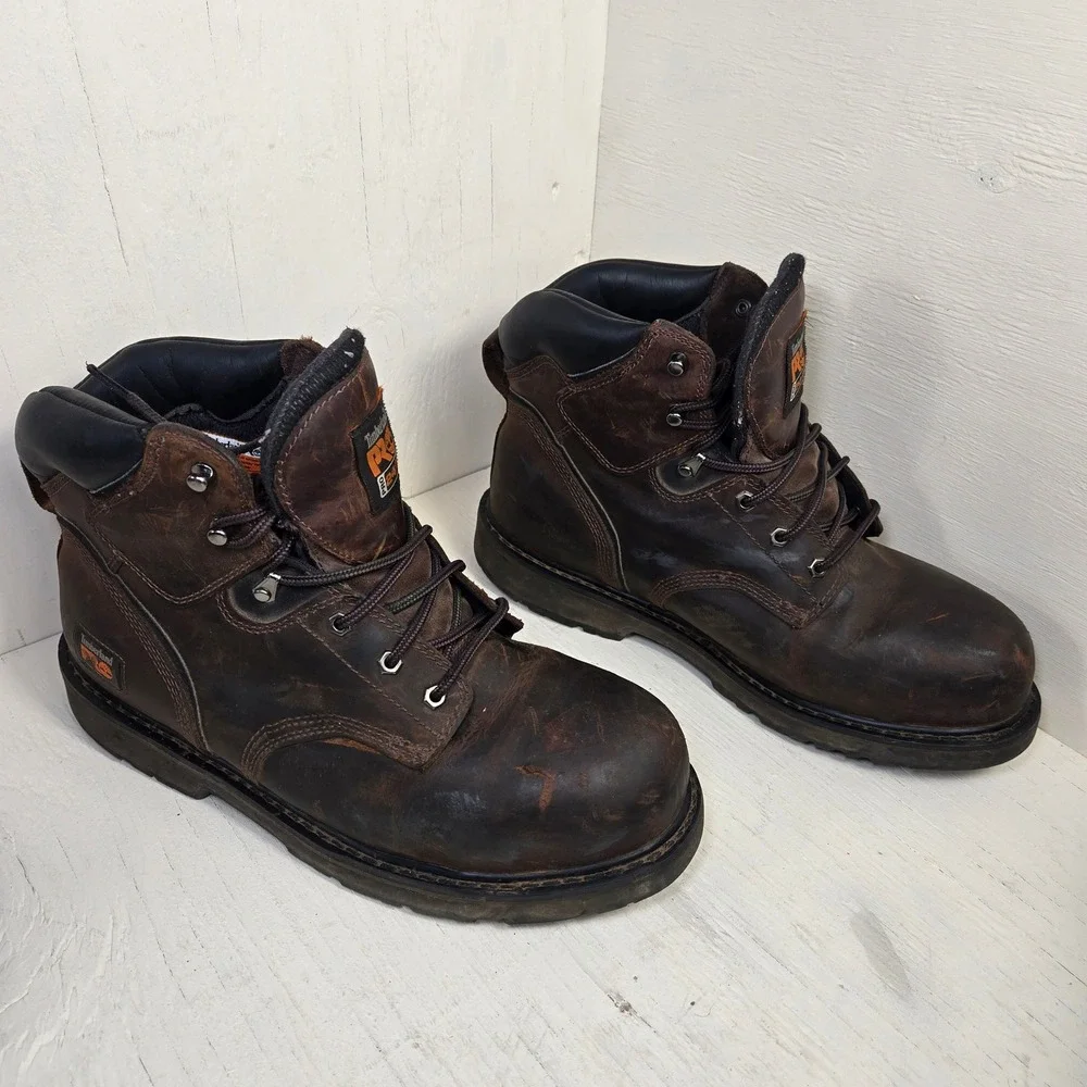 Timberland PRO 24/7 Men's 13M Brown Leather Work Boots 33034 4154 Heavy Duty
